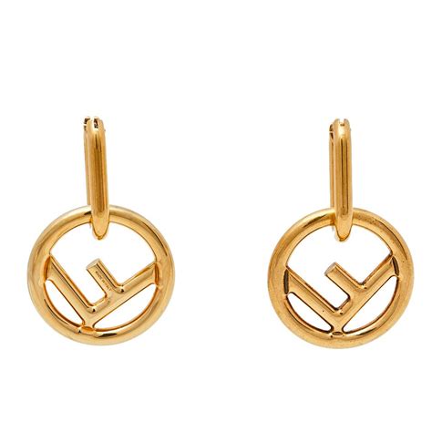 fendi hoop earrings - gold|f is fendi earrings gold.